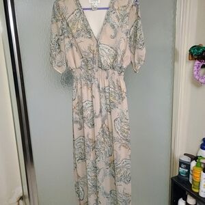 Enfocus Studio Cream and Black Paisley Maxi Dress